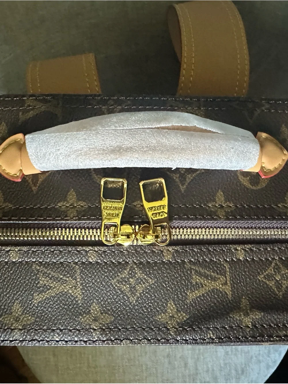 Monogram Canvas Vertical Backpack/Trunk - Brown/Tan - Picture 8 of 15